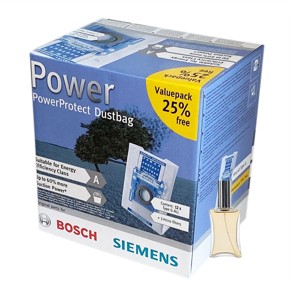 Bosch Uyumlu BSGL 32500 Elektrikli Süpürge Power Kutulu 12 Adet Toz Torbası 3 Mikro Filtre