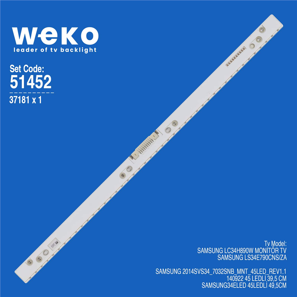 Samsung Uyumlu LS34E790CNS/ZA TV LED Bar Seti (1 Adet)