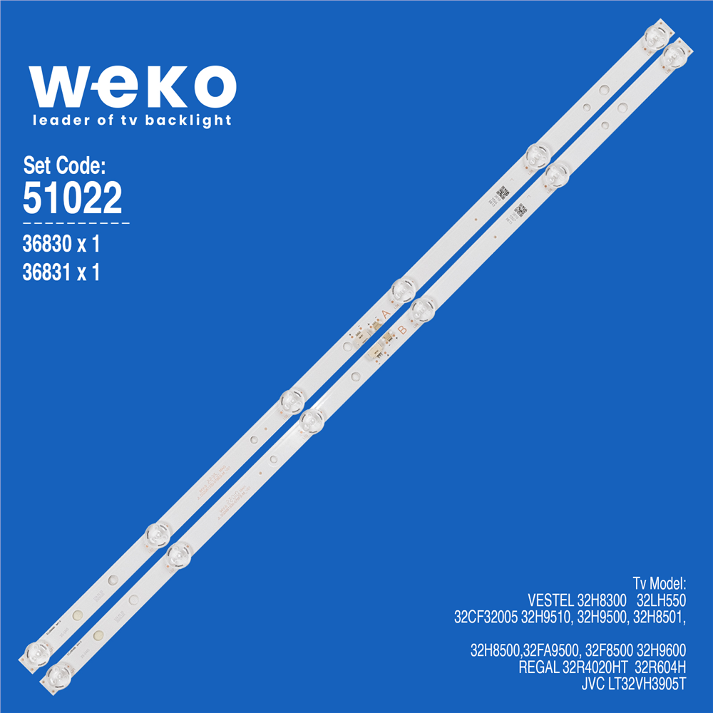 Telefunken Uyumlu 32TH4020A TV LED Bar Seti (2 Adet)