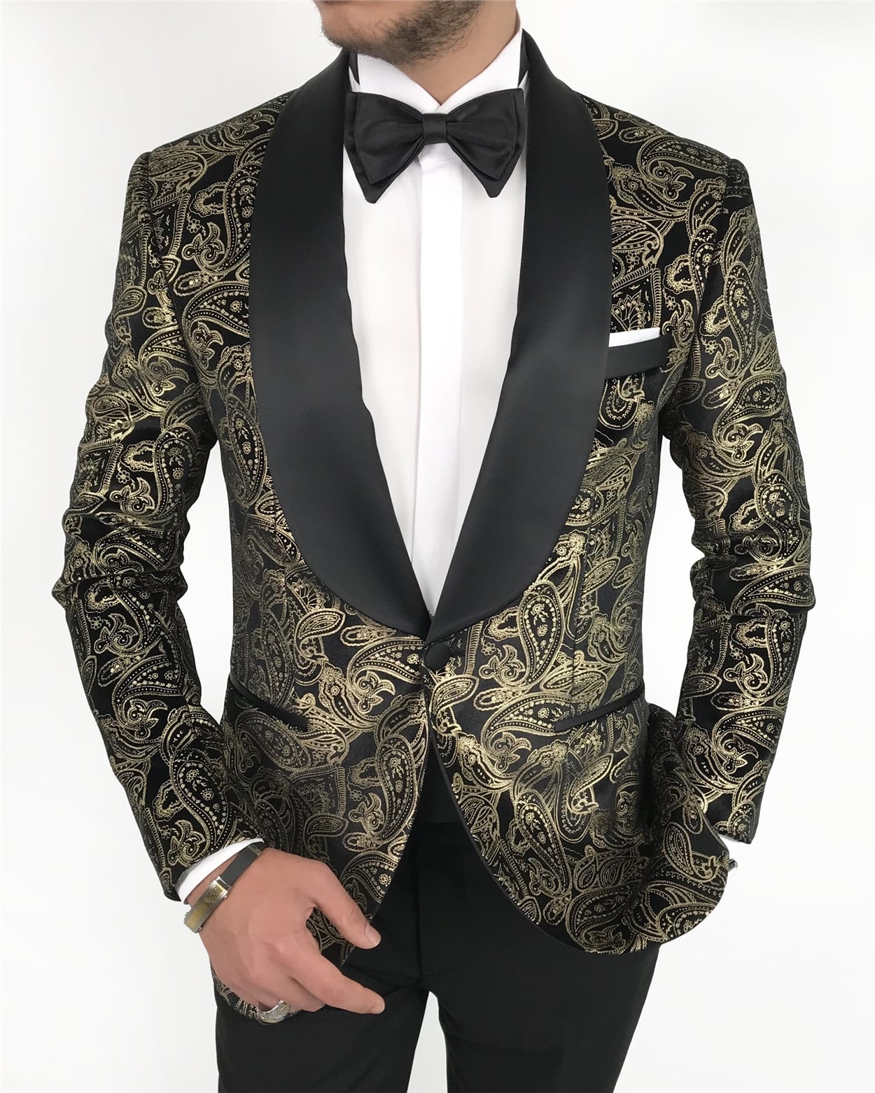 İtalyan kesim erkek ceket pantolon damatlık set Siyah T7492
