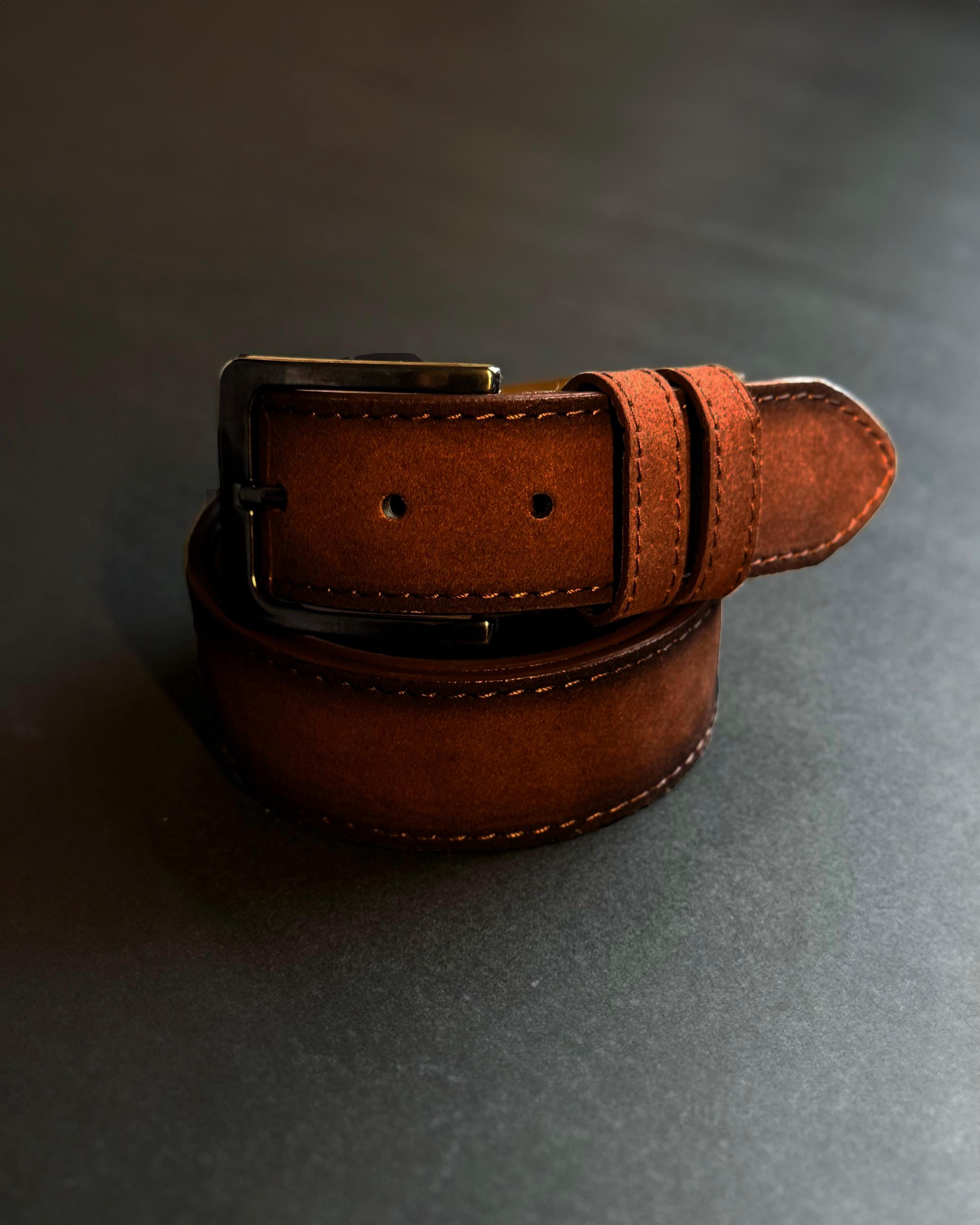 Süet kemer kahverengi S4