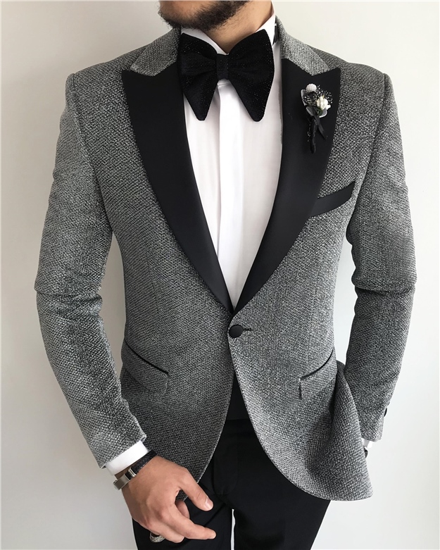 Italian Style Men's Groom Suit Gray T7501