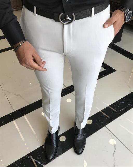 İtalyan stil slim fit erkek kumaş pantolon gri T9725