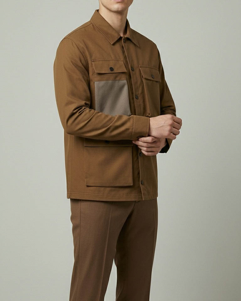 İtalyan stil erkek mevsimlik mont kahverengi T13316