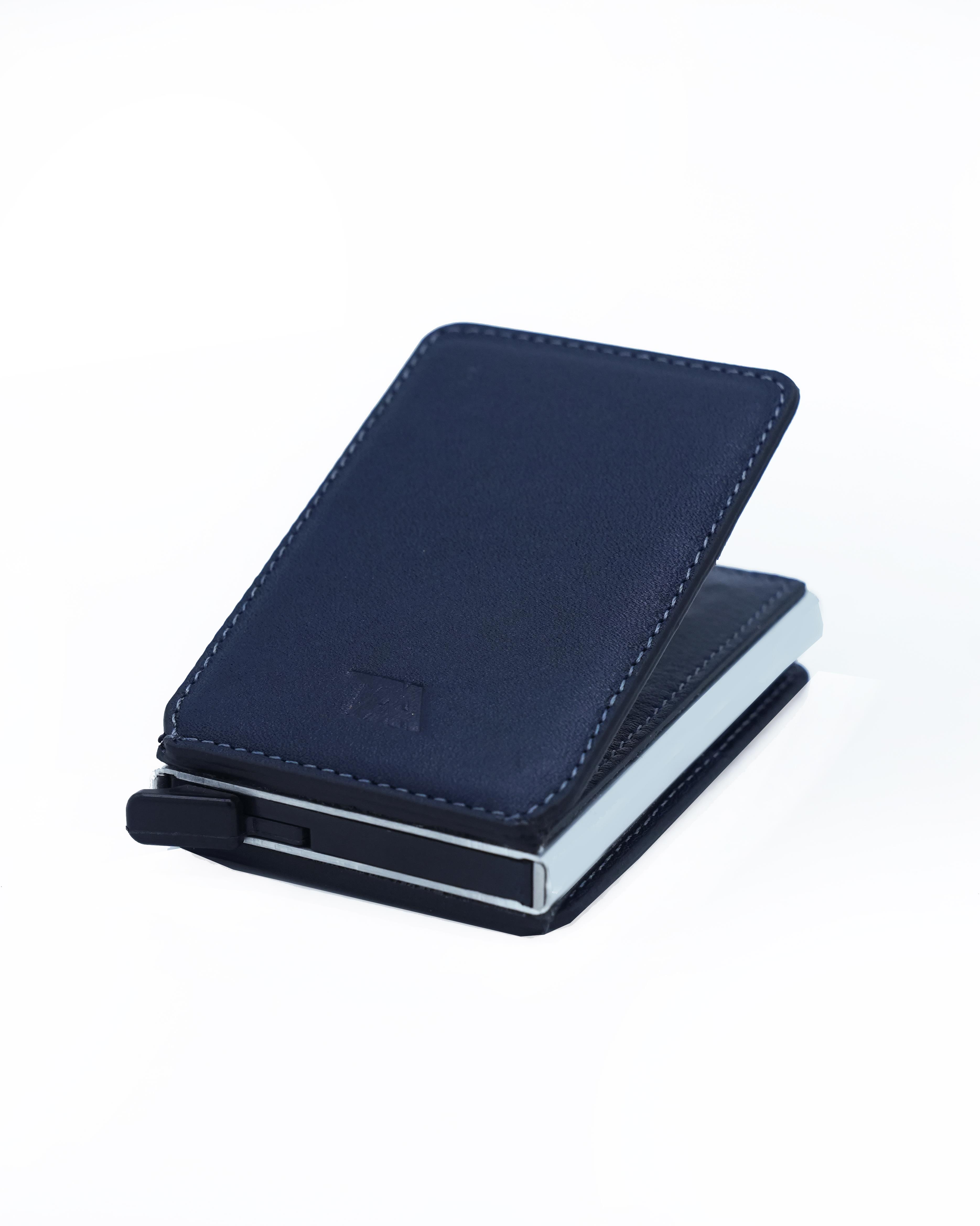 Deri mekanizmalı kartlık lacivert 003K