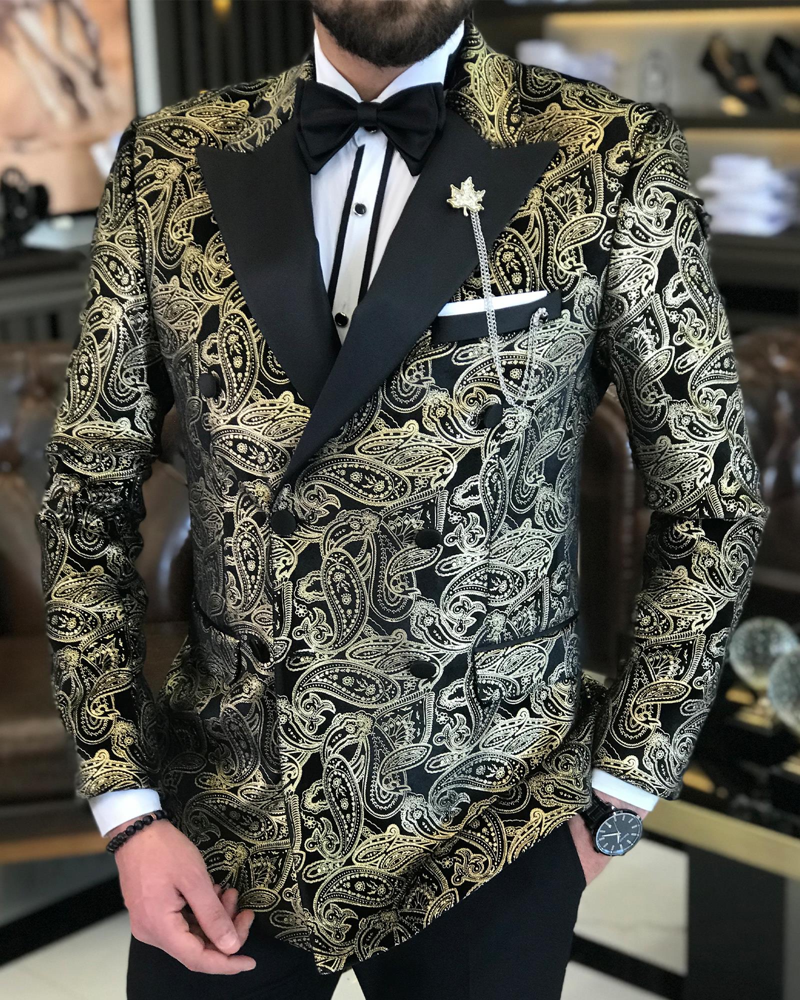 İtalyan kesim erkek ceket pantolon damatlık set siyah T7478