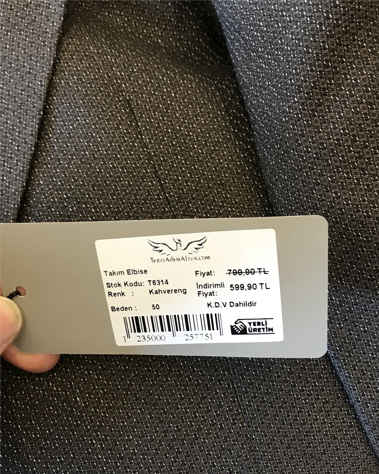 İtalyan stil erkek ceket yelek pantolon takım elbise kahverengi T6314