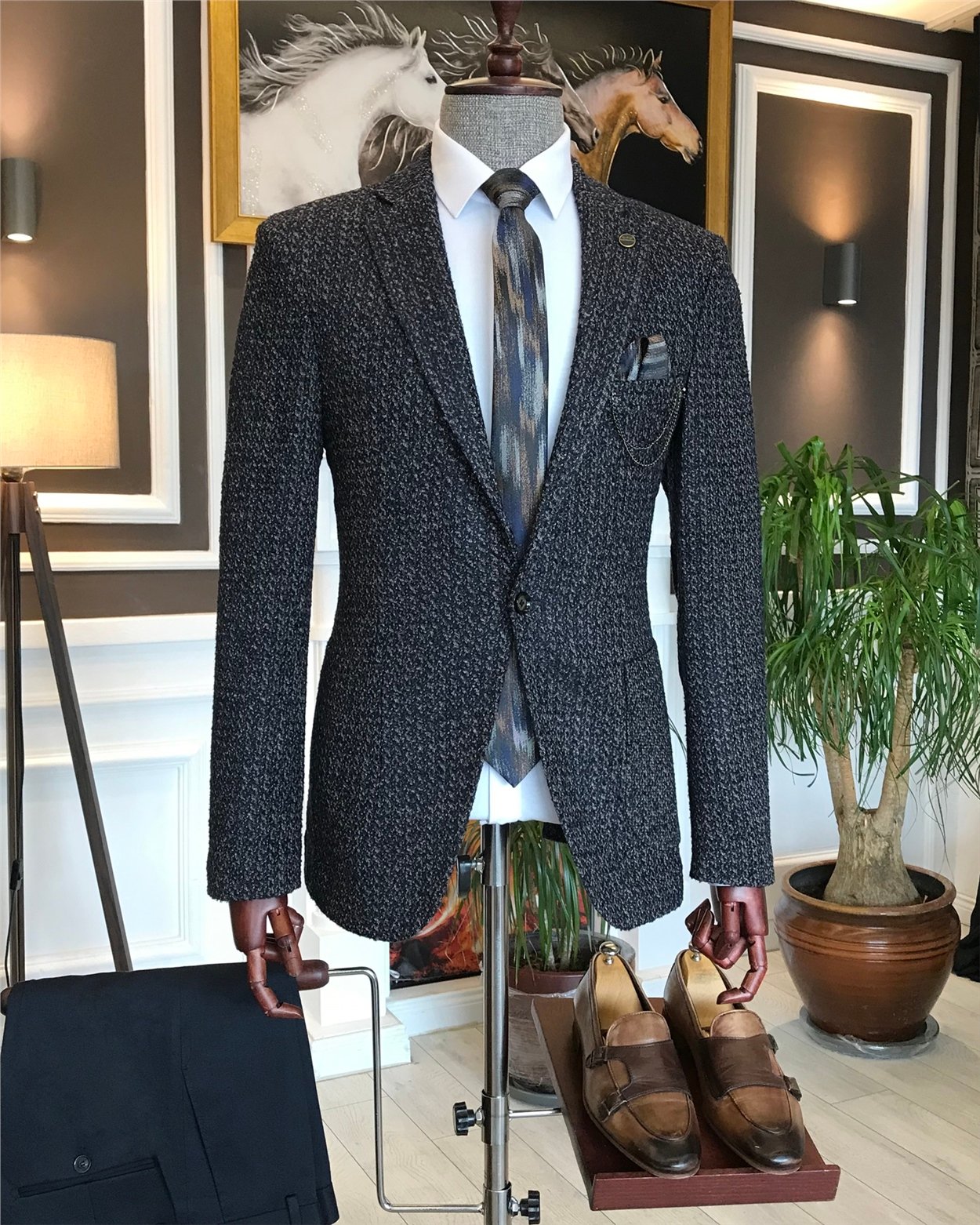 İtalyan stil slim fit erkek blazer tek ceket çok renkli T6295