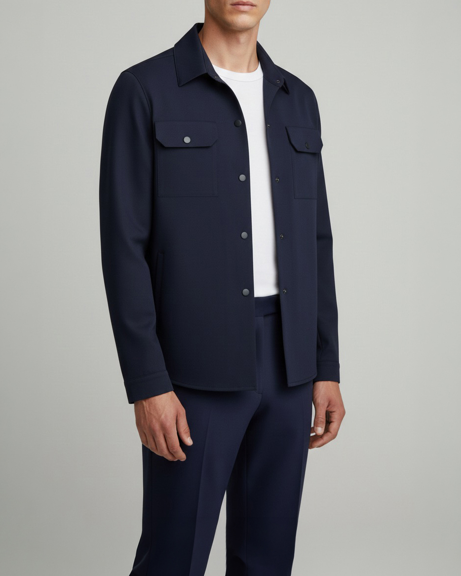 İtalyan stil slim fit erkek gömlek lacivert T12923