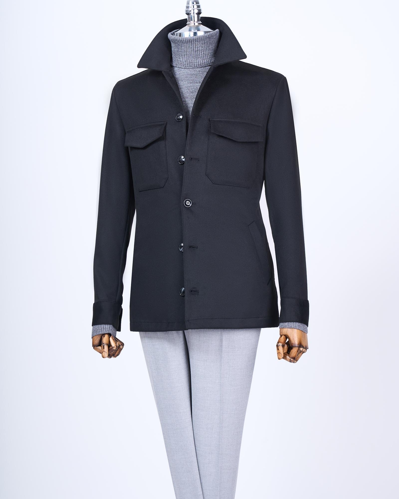 İtalyan stil slim fit spor tek ceket erkek siyah T13477