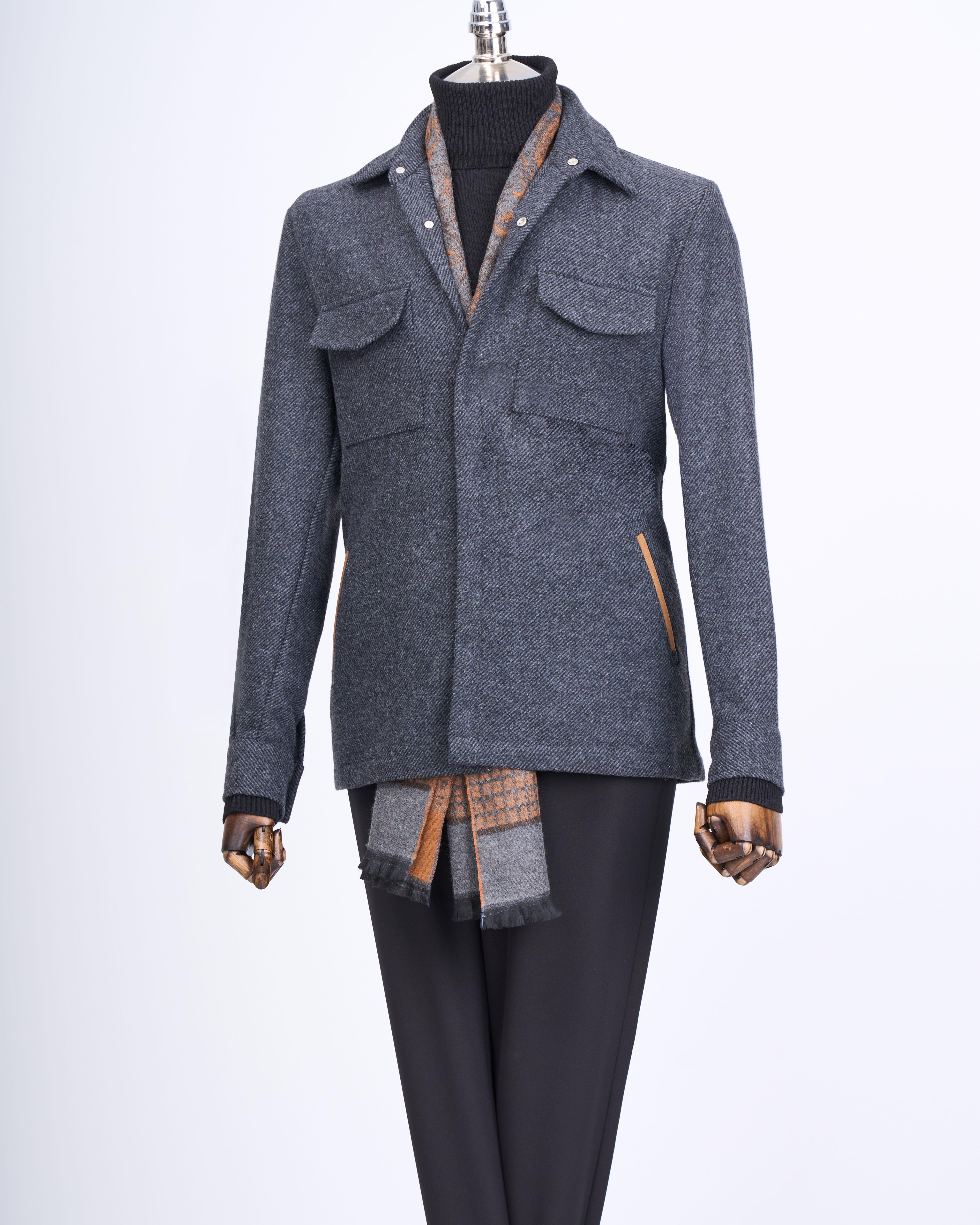 İtalyan stil slim fit spor tek ceket erkek antrasit T13523