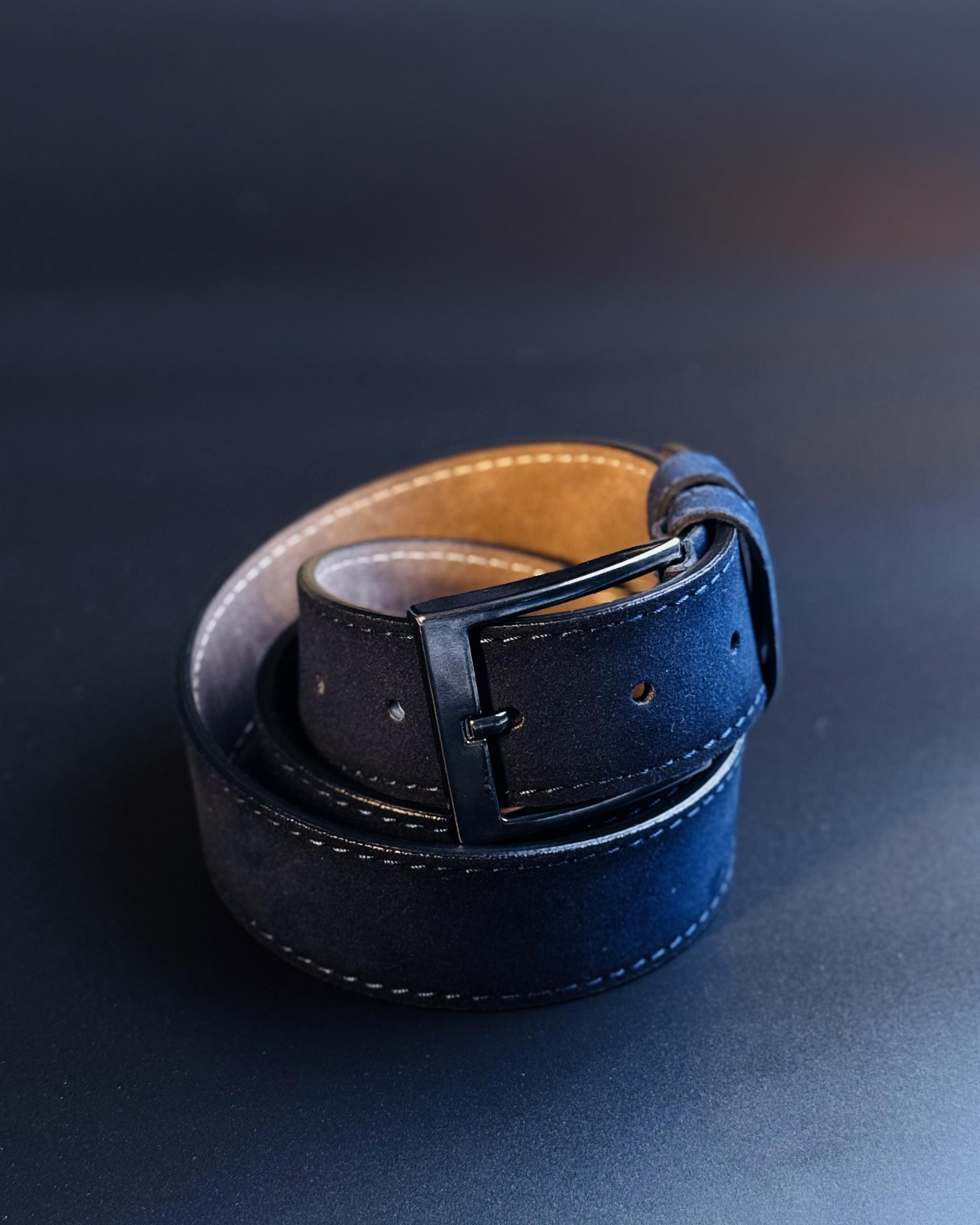 Süet kemer lacivert S3