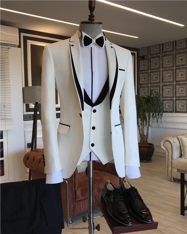 Italian Style Men's Groom Suit White T5959
