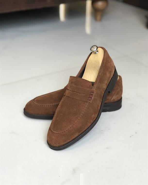 İtalyan Stil İç dış naturel süet deri erkek ayakkabı Tarçın T7738