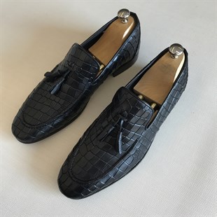 İç dış naturel deri erkek ayakkabı Siyah T4618