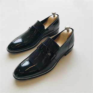 İtalyan stil damatlık erkek ayakkabı siyah T5905