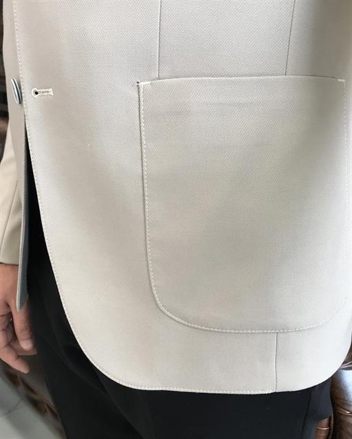 İtalyan stil erkek slim fit kırlangıç yaka yün karışımlı ceket bej T9647