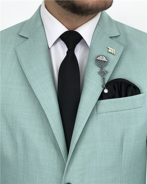 İtalyan stil erkek tek ceket Yeşil T7705