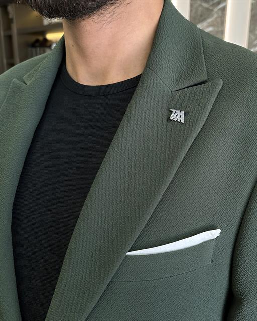 İtalyan stil slim fit  ceket pantolon takım elbise yeşil T10009