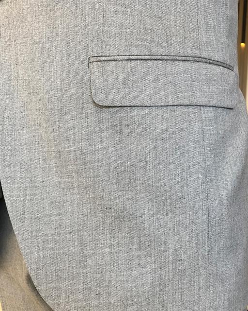 Italian style slim fit jacket vest pant suit gray T9091