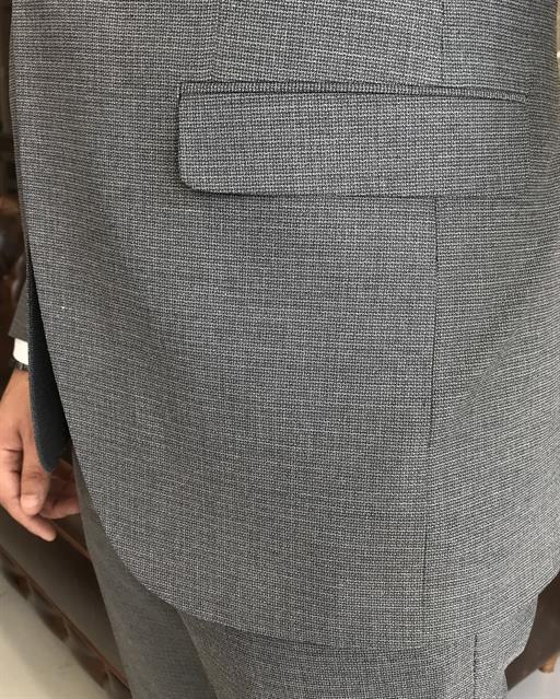 Italian style slim fit men's jacket vest pant suit gray T9535