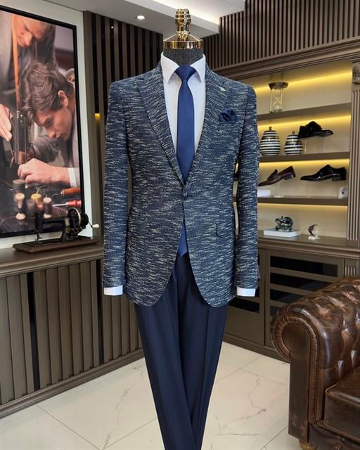 TerziAdemAltun İtalyan stil slim fit mono yaka erkek ceket