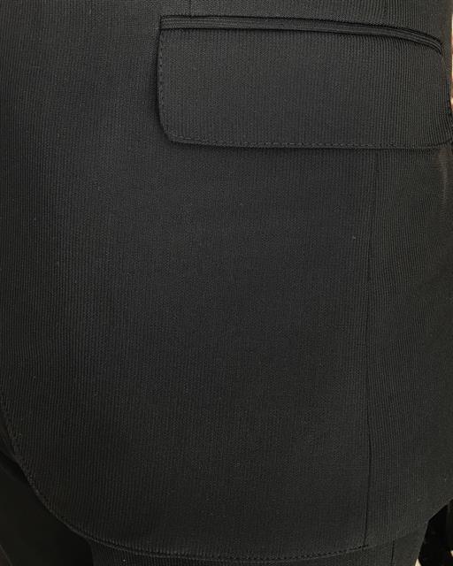Italian style slim fit cotton blended jacket vest pant suit black T9364