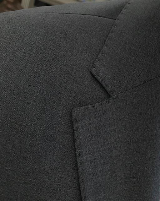 Italian style slim fit woolen jacket vest pant suit anthracite T9373