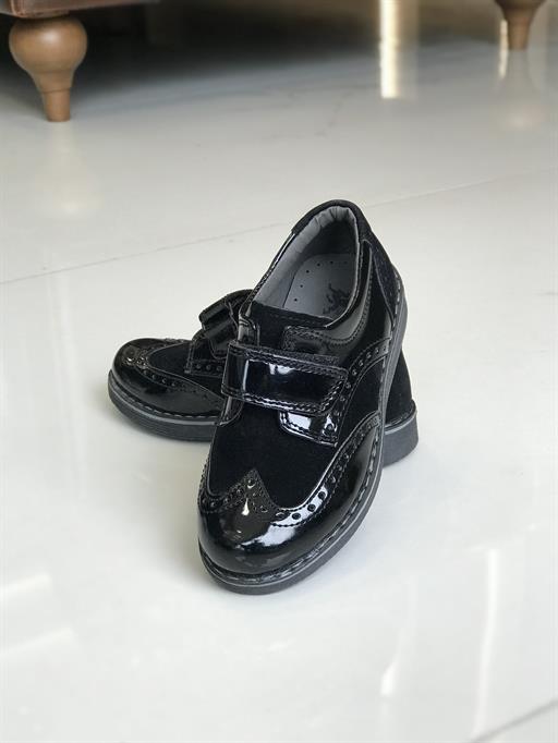 Klasik rugan erkek çocuk ayakkabı Siyah T8436