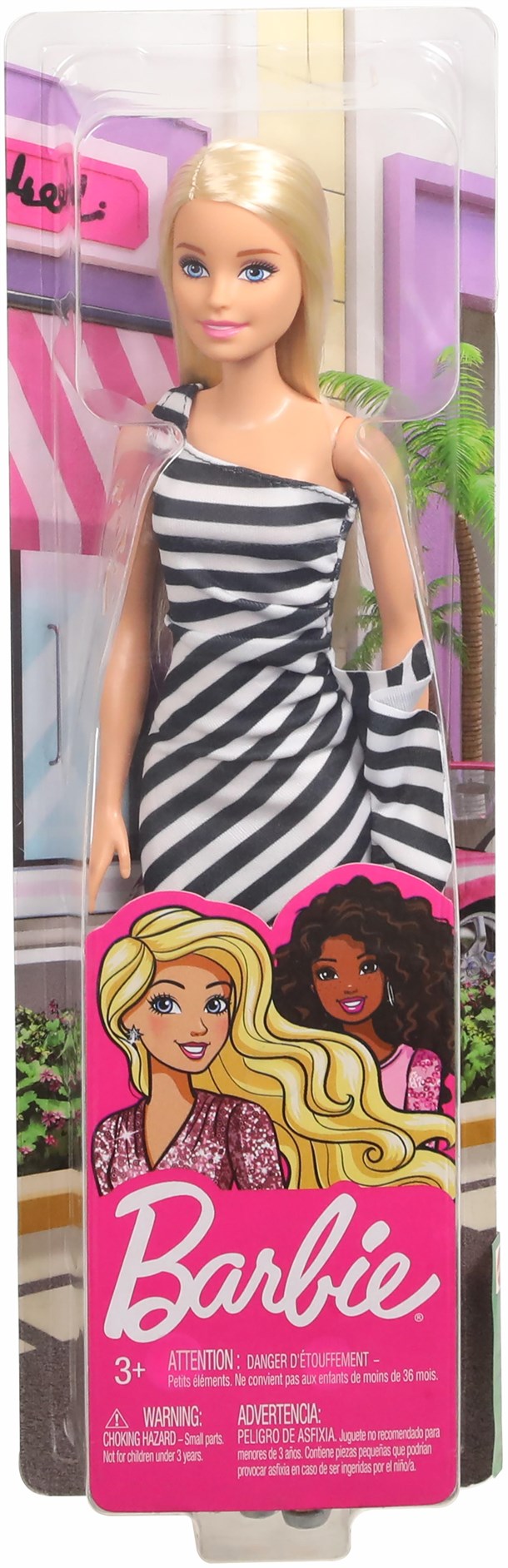 Tela para pintura de 15x20 cm, Barbie com глиттером e pedrinhas, em плёнке