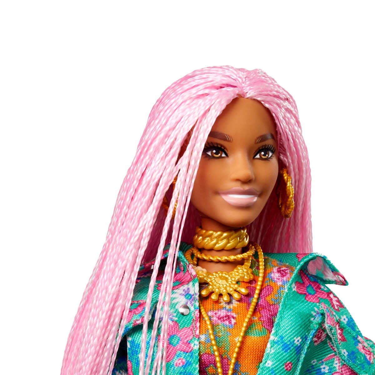 Barbie Extra Pembe Örgü Saçlı Bebek GXF09 | Toysall
