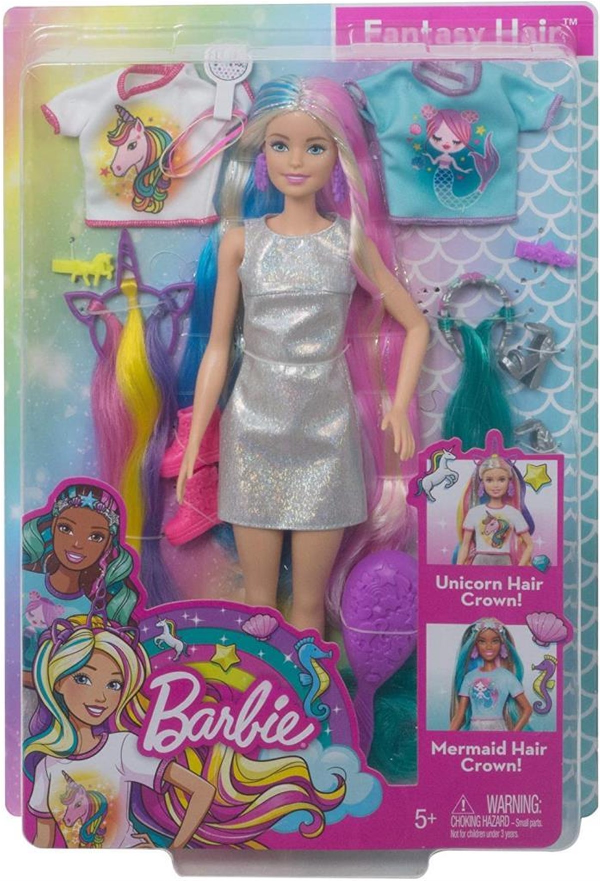 Barbie Rengarenk Saçlar Bebeği GHN04 - Toysall