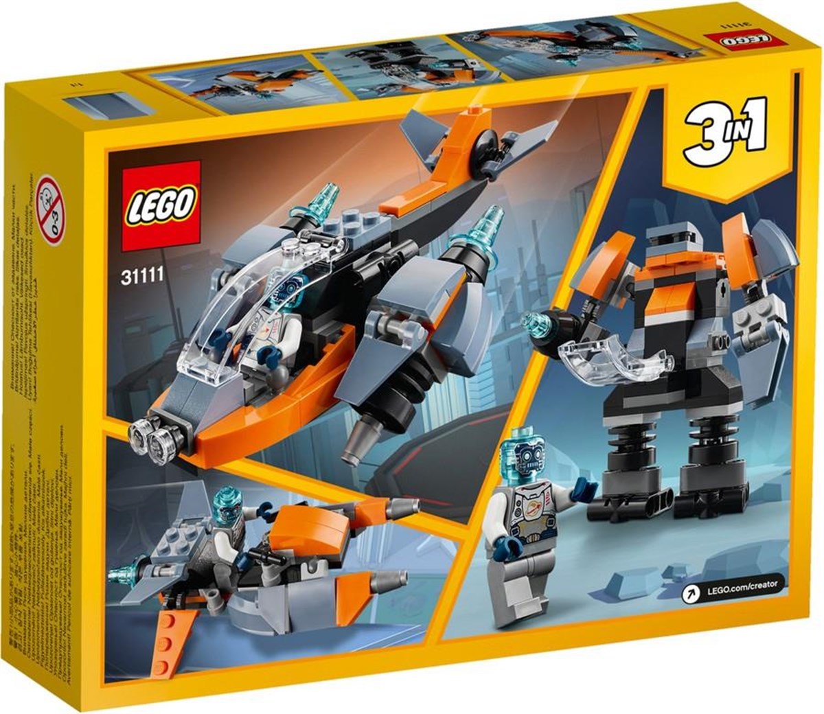 Lego Creator 3'ü 1 Arada Siber İnsansız Hava Aracı 31111 - Toysall