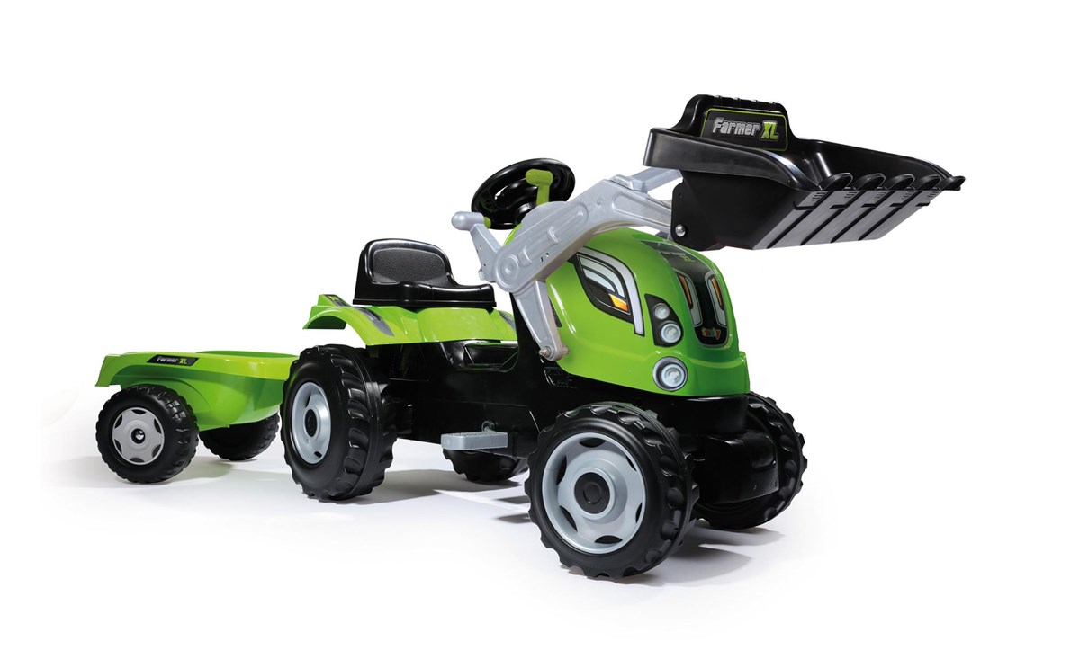 Smoby XL Kepçeli ve Römorklu Pedallı Traktör 710109 - Toysall