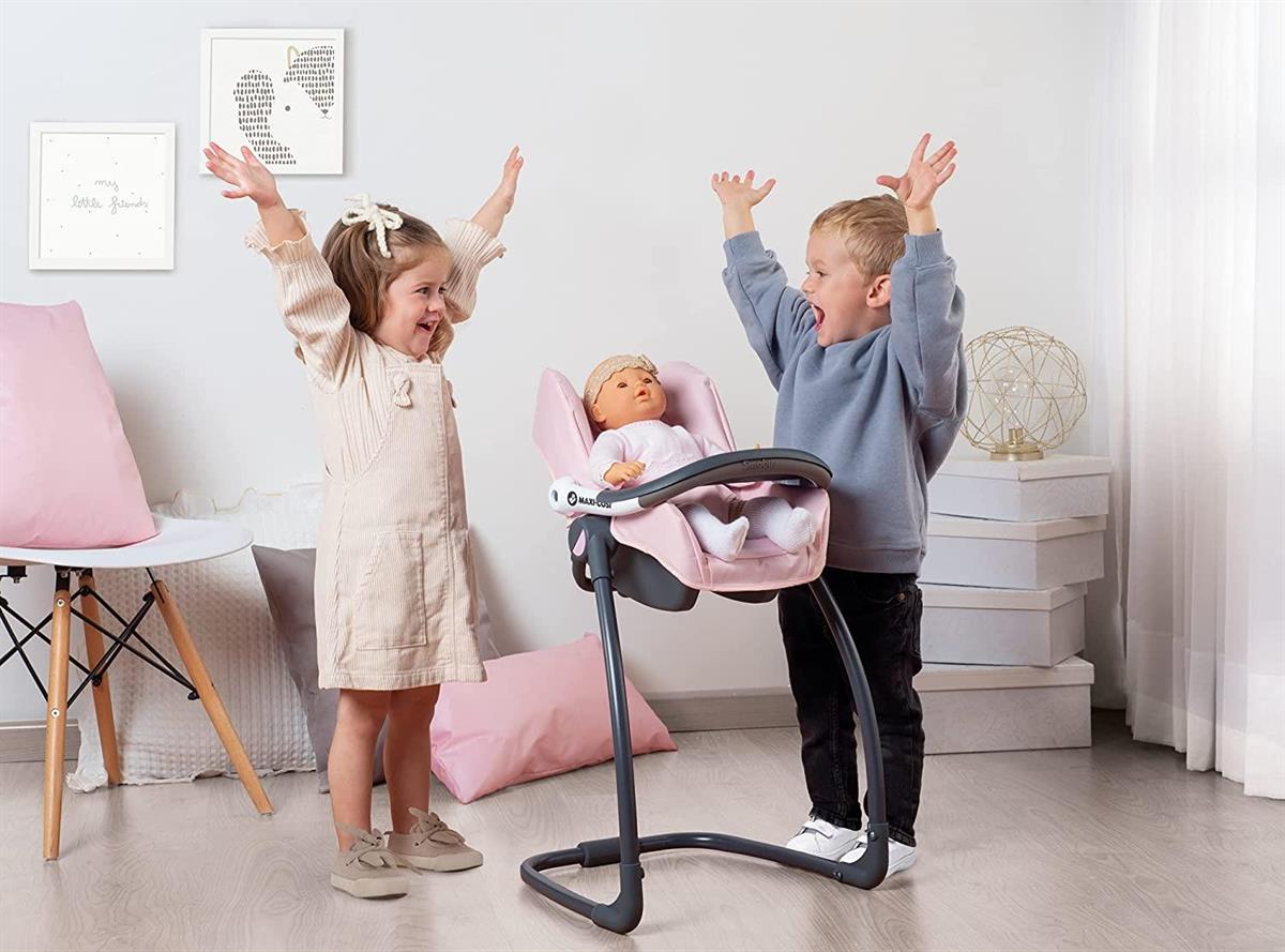 Smoby Maxi-Cosi Oyuncak Bebek Mama Sandalyesi Puset ve Salıncak - Pembe  240235 - Toysall