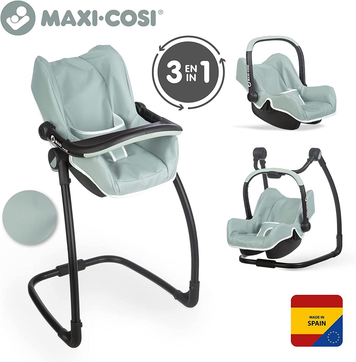 Smoby Maxi-Cosi Oyuncak Bebek Mama Sandalyesi Puset ve Salıncak - Adaçayı  Yeşili 240239 - Toysall