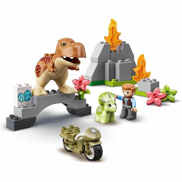 Lego Duplo Jurassic World T-rex ve Triceratops Dinozor Kaçışı 