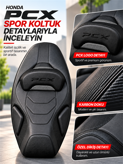 HMAPART Honda Pcx Spor Koltuk Karbon 2021-2026