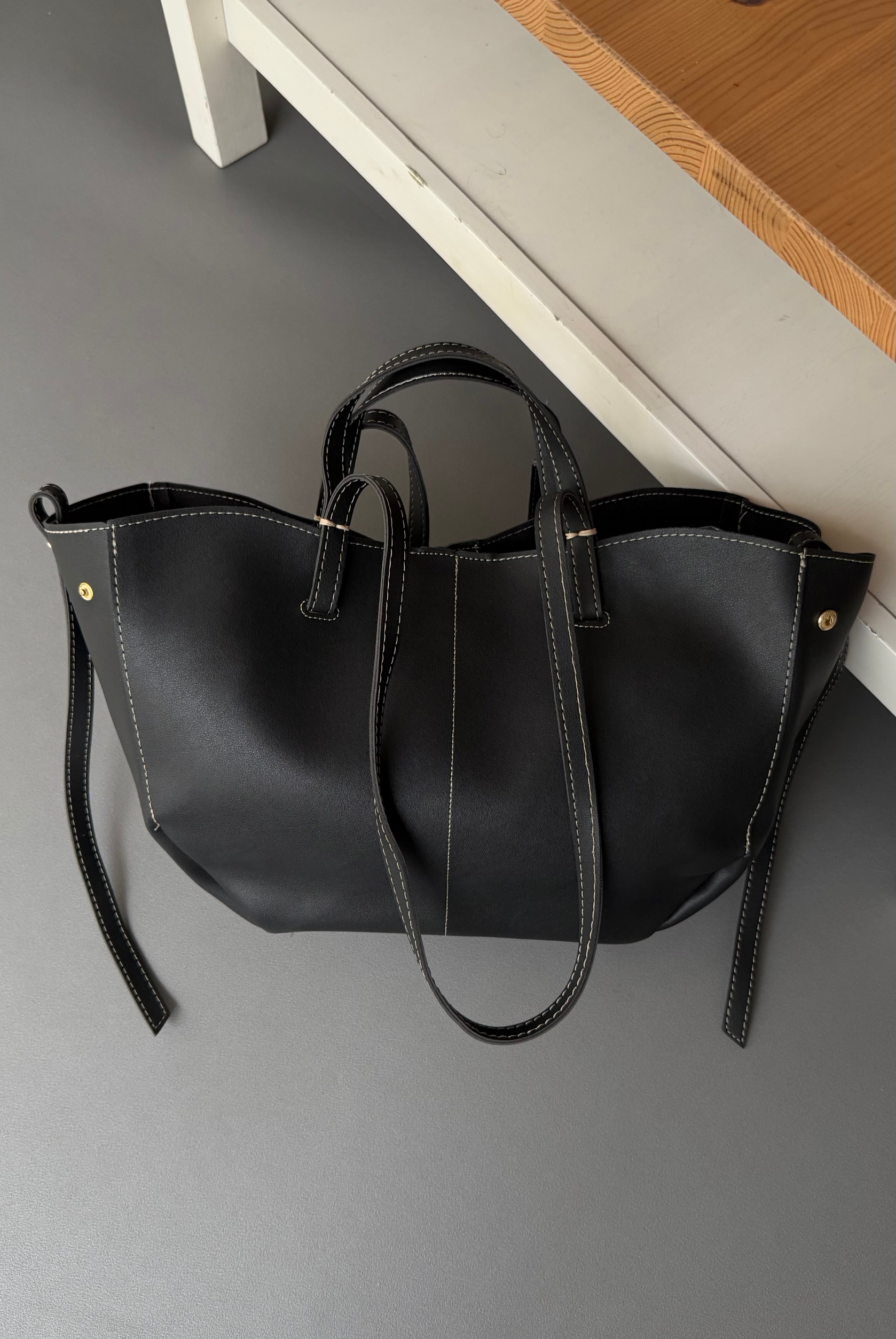 Kadın Çift Askılı Omuz Çantası SİYAH