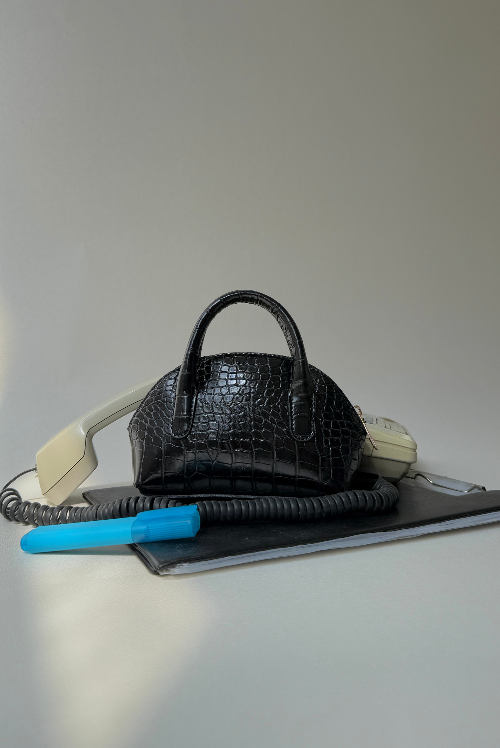 Kadın El ve Omuz Çantası SİYAH CROCO