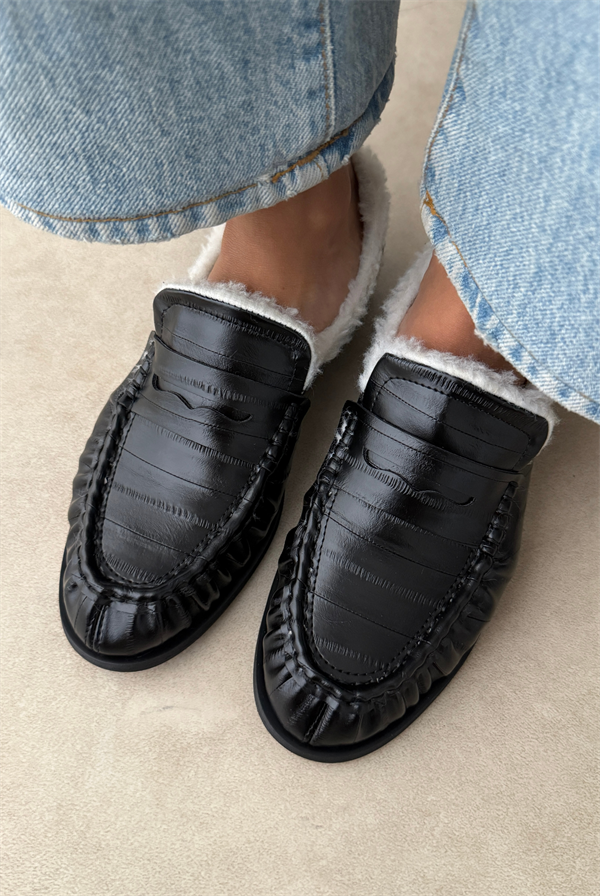 Kadın Babet SİYAH CROCO
