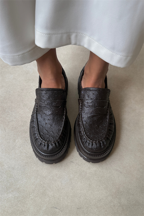 Kadın Loafer ACI KAHVE DESEN