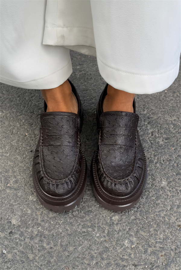 Kadın Loafer ACI KAHVE DESEN