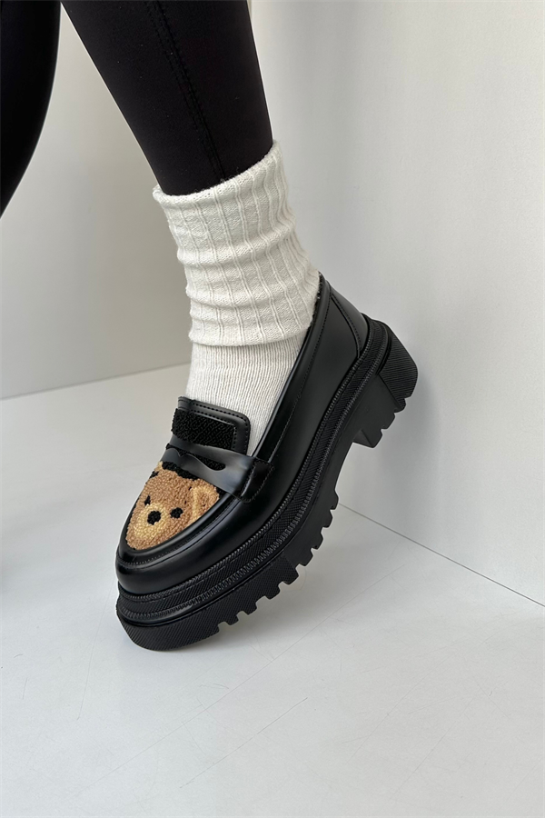 Kadın Loafer Ayakkabı SİYAH BEAR