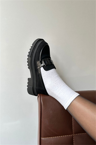 Kadın Loafer Ayakkabı SİYAH SÜET