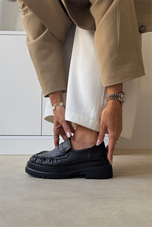 Kadın Loafer SİYAH DESEN