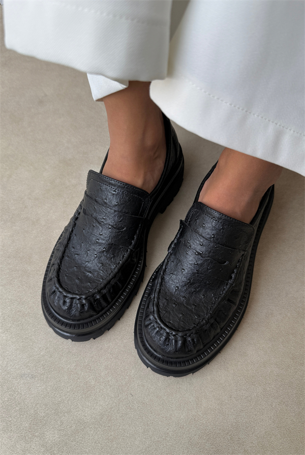 Kadın Loafer SİYAH DESEN
