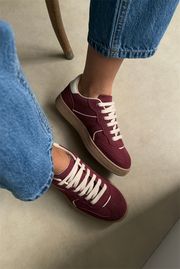 Kadın Spor Ayakkabı BORDO SÜET