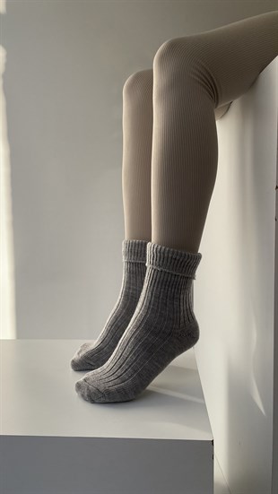 Kadın Yünlü Çorap GRİ