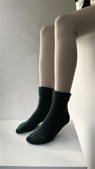Kadın Yünlü Çorap YEŞİL
